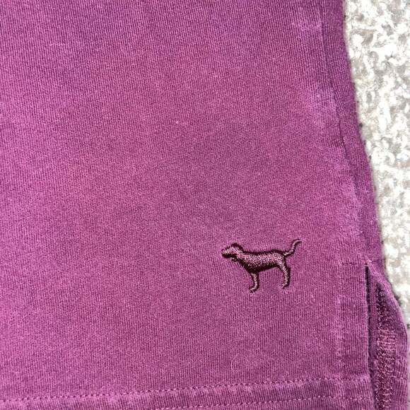 Victoria's Secret PINK V-Neck Short Sleeve T-Shirt Burgundy Women's XS - Picture 3 of 4